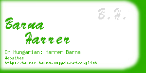 barna harrer business card